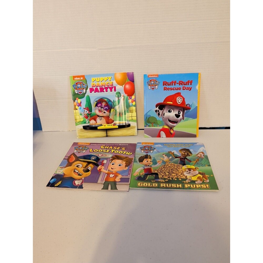 Bundle Lot of 4 Paw Patrol Childrens Books Hard And Soft cover